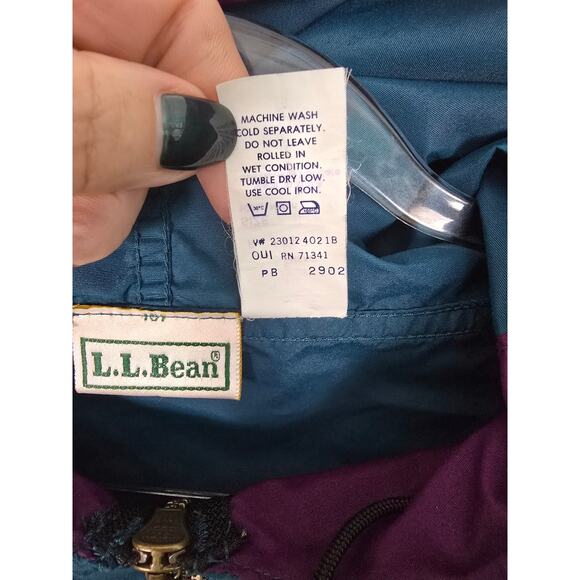 Vintage 90s L.L.Bean Colorblock Pullover Anorak Hooded Half-Zip Men’s Made USA L - Picture 4 of 12